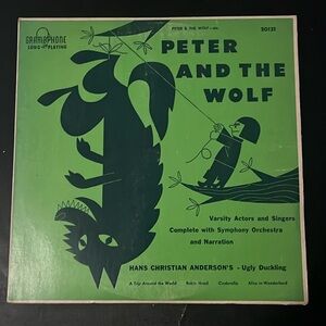 VINTAGE RARE PETER AND THE WOLF/UGLY DUCKLING 1954 ALBUM VINYL HANS CHRISTIAN